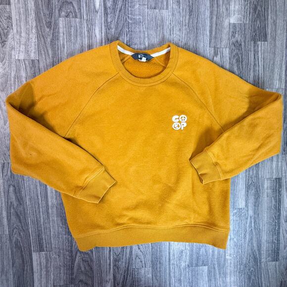 REI Co-op Mustard Yellow Crewneck Pullover Sweater 52% Cotton 48% Polyester - Picture 1 of 6